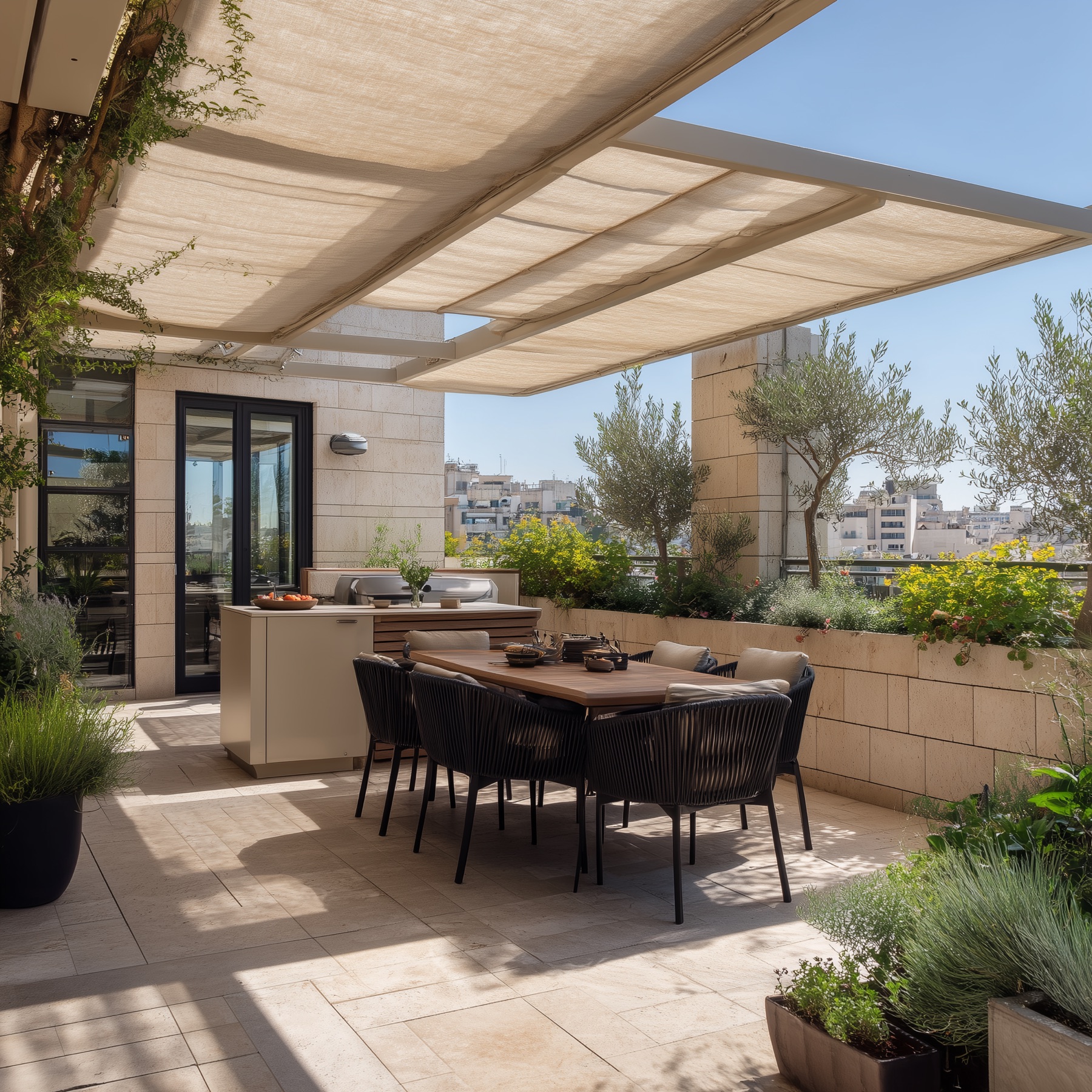 Outdoor living terrace