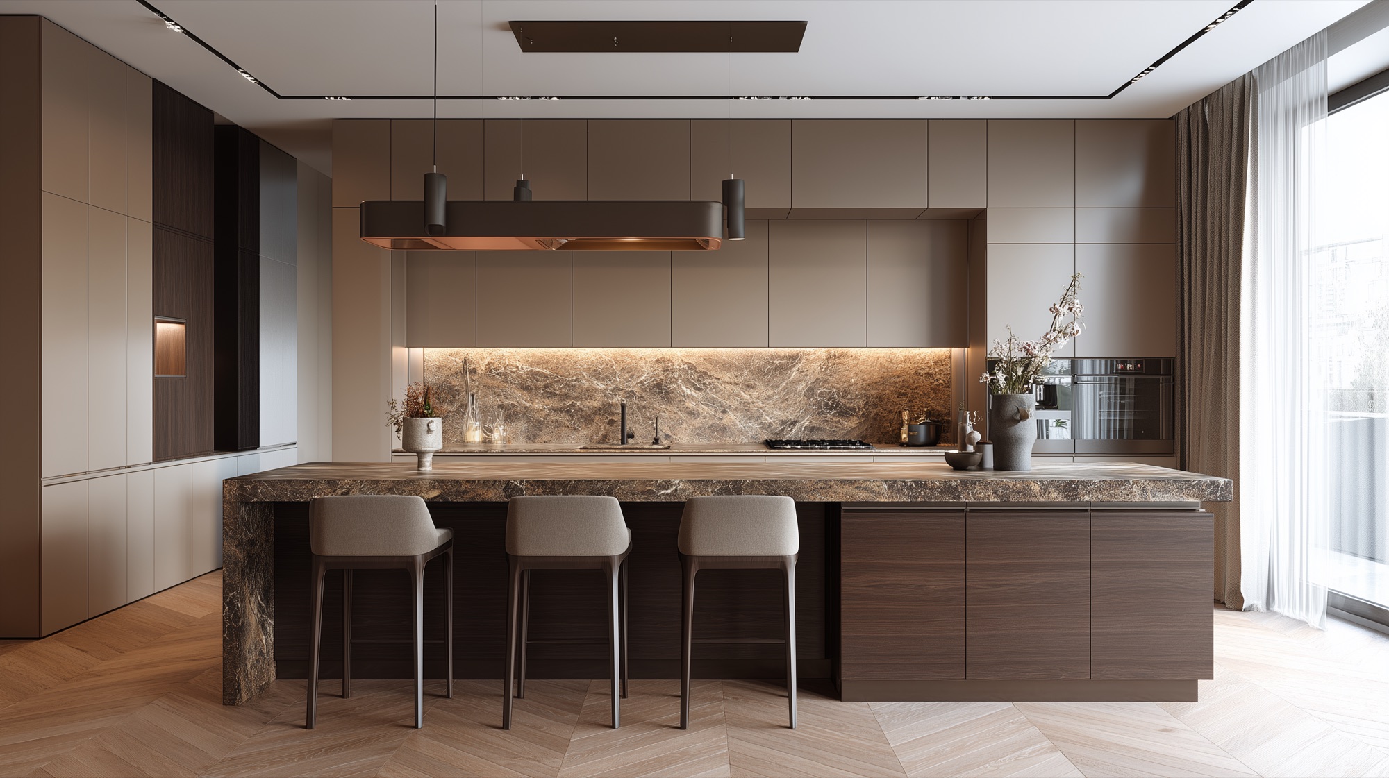A kitchen in soft natural light